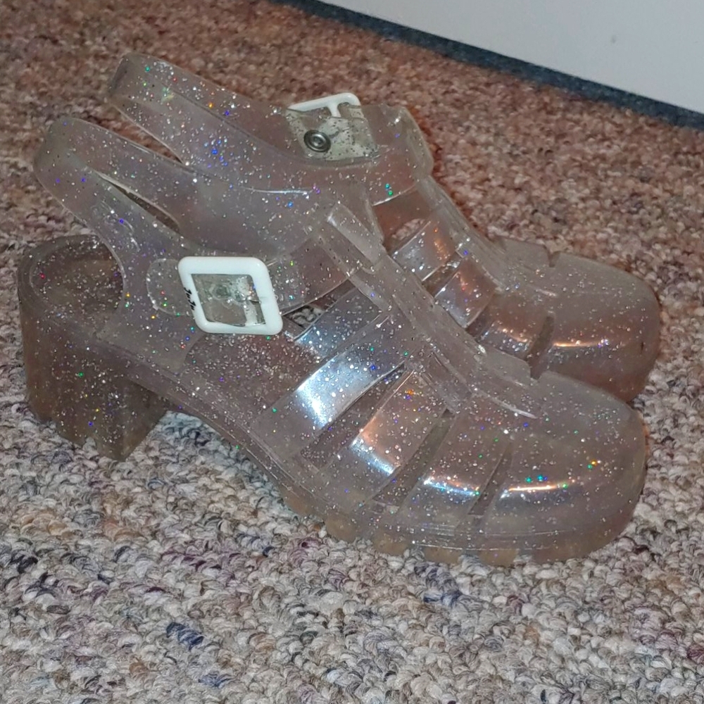 Jelly heel sandals